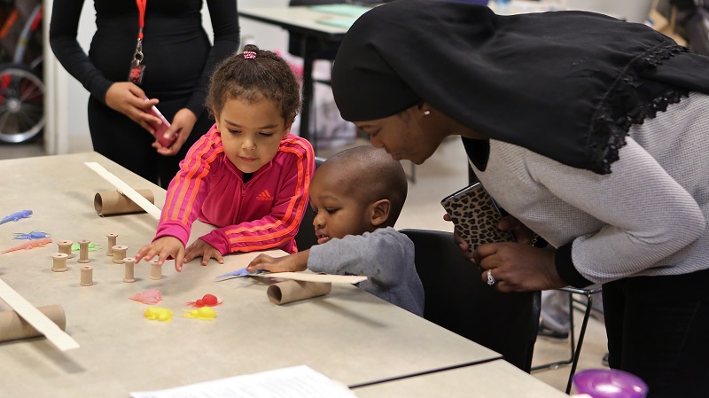 Participants in Leap Pre-K at the Walnut Street Library, Philadelphia