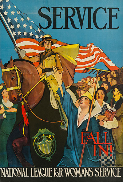 National League for Women’s Service, Service: Fall In, c. 1917–1918.