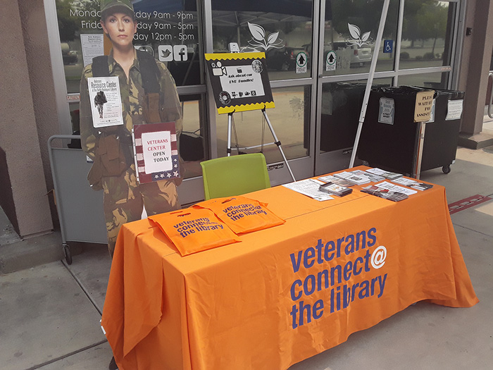 Fresno County Library Betty Rodriquez Branch Grab and Go table display.