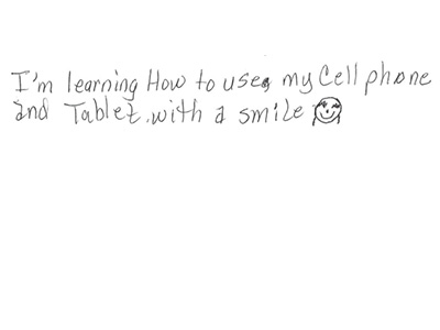 written text on paper in child's handwriting.