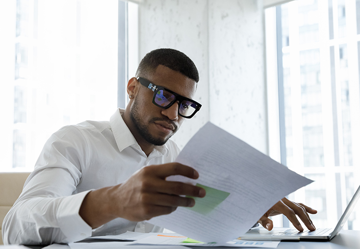 Man reading document