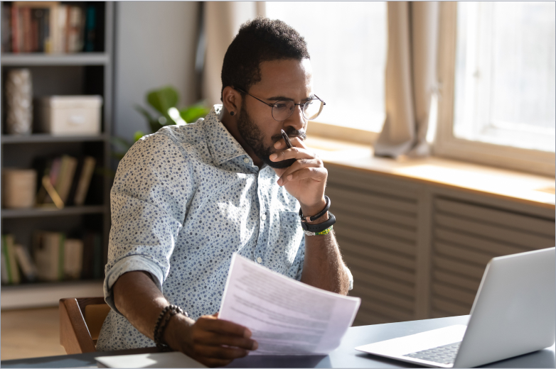 Man working on laptop