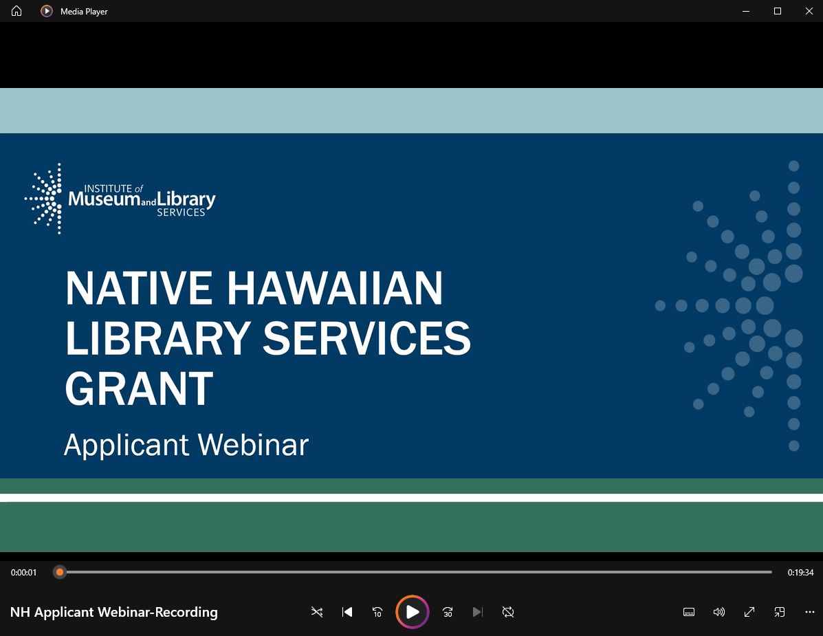 Native Hawaiian Library Services Applicant Webinar thumbnail