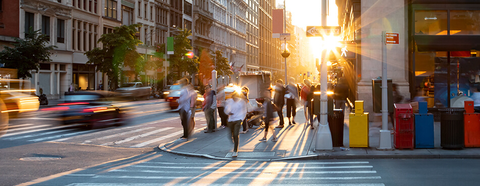 Crowded Urban street