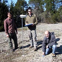 Drs. Quinn Long, Matthew Albrecht, Adam Smith install a microclimate station 