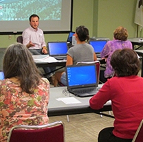 Jason Pinshower, Information Services Librarian/Technology Trainer at Fox River Valley Public Library District teaches a class using DigitalLearn.org.