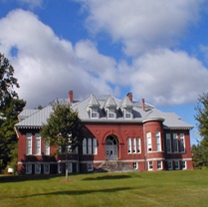 Exterior view of the L.C. Bates Museum, Hinckley, Maine.
