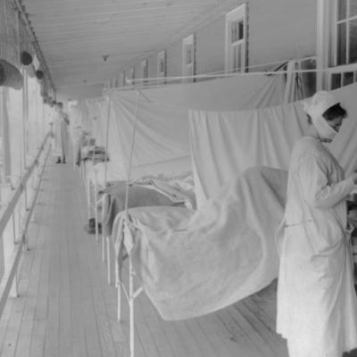 Influenza ward, Walter Reed Hospital, Washington, D.C., about Nov. 1, 1918.
