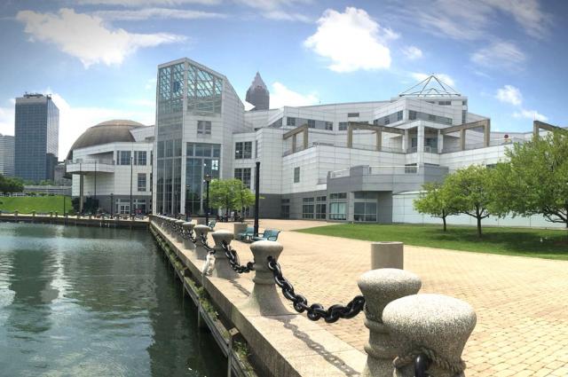 View of the Great Lakes Science Center from the harbor