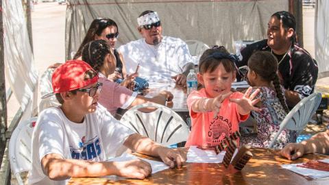 Participants play games at the Barona Cultural Center & Museum youth's Culture Camp. 