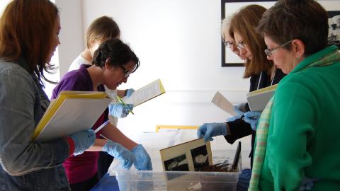 Volunteers at a disaster recovery exercise.