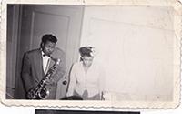 A photo of Eddie "Lockjaw" Davis and Ella Fitzgerald from the Harlem's 'Eddie "Lockjaw" Davis Collection,' one of two that were recently digitized. (National Jazz Museum)